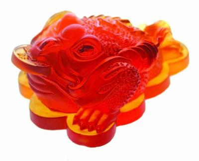 China Africa Fengshui Money Frog Mascot And Fortune Crystal Red Toad for sale