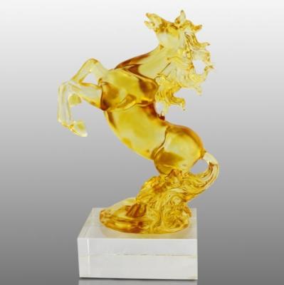 China 2017 Africa's Latest Block-of-Glass Horse Crystal Standing Figurine for sale