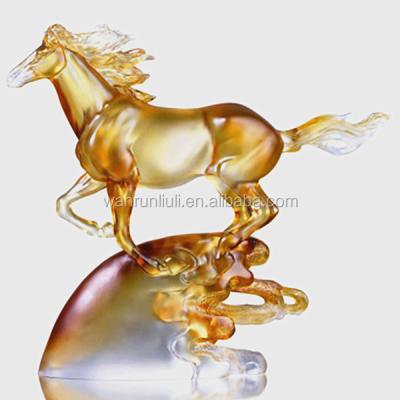 China China Liuli Horse Art Artificial Crystal Decoration for sale