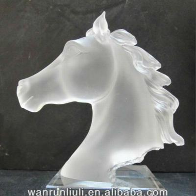 China China Artl Horse Head Glass Trophy As Business Gifts For Home And Office Decor for sale