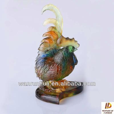 China China Golden Pheasant Shaped Crystal Crafts for sale