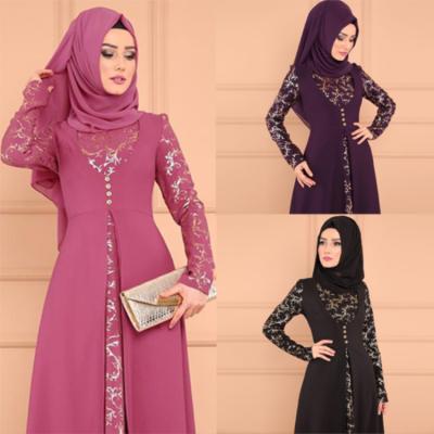 China Dubai Kaftan Family Black Girl Women Daily Life Islamic Clothing Muslim Clothing for sale