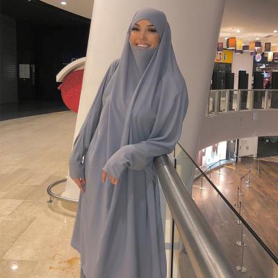 China Dubai Muslim Islamic Clothing Eid Women Daily Life Nida Prayer Abaya Dress 2 Piece Hijab Jilbab Ramadan Dress for sale