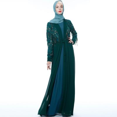 China Elegant Daily Life Muslim Women Girls Sheath Long Satin Dress Dubai Turkey Luxury Abaya Party for sale