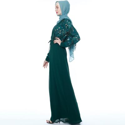 China Daily Life Sequined Fringed Cardigan Long Sleeve Muslim Dress With Ethnic Costume for sale