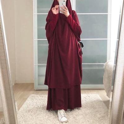 China Dubai Islamic Clothing Daily Life Tall Slim Swing Solid Color Long Dress Costume Abaya Dress / Contrast Color for sale