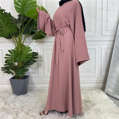 China Daily Simple Modest Kaftan Islamic Clothing Abaya Solid Color Dubai Turkey Life Women Muslim Dresses for sale