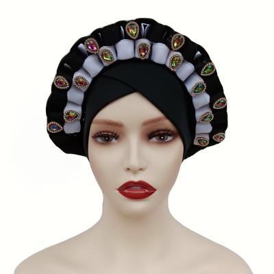 China European and American style crystal and pearl hat Chemotherapy Muslim Indian hat for sale