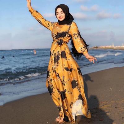 China Daily Life Long Dresses Turkey Women Print Muslim Dress Maxi Dresses for sale