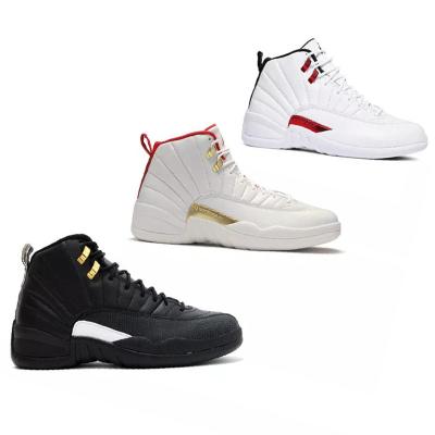 China Damping Latest High Quality Wholesale New Materials Branded Basketball Yellow Shoes Sport Boys AJ 12 Sneakers for sale