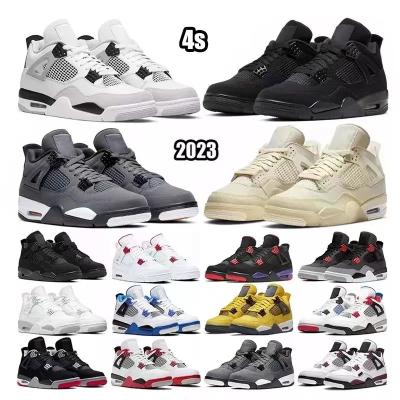 China Cushioning 2023 Fashion Hot Selling Women's College Sail Retro 4s 4 Retro Sneakers Men White Red And Yellow Basketball Shoes Aj4 for sale