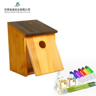 China Wooden Garden Decorative Viable Mini White Wooden Pigeons Simple Bird Cage Bird House for sale