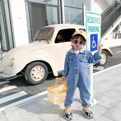 China 2021 Casual Boys and Girls Denim Overalls Jumpsuits Casual Comfortable Children's Long Sleeve Clothing for sale