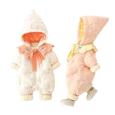 China Best Selling Polyester Floral Winter Quilted Baby Rompers Shear Rompers Onesie Rompers for sale