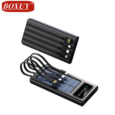 China Wholesale Dual Usb Dual Port Li-polymer Element 4 Element 4 Port Solar Power Bank Portable Solar Power Bank 10000mah Waterproof Solar Cables Mobile Charger for sale