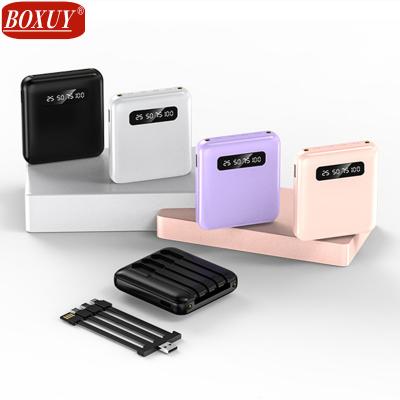 China With 1 to 4 output cable charging factory selling mini new style with 1 to 4 charging bank 10000mah output cable 15000mah power for sale