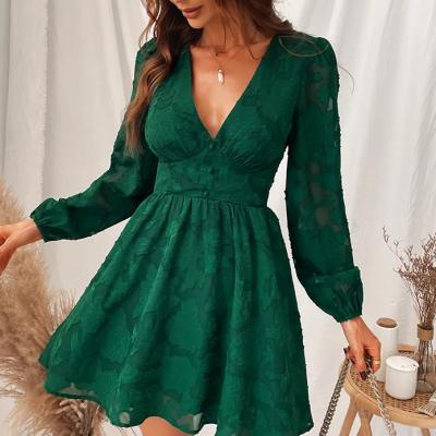 China 2023 European and American urban women's elegant permutation floral sexy floral slim dress anti-wrinkle for sale