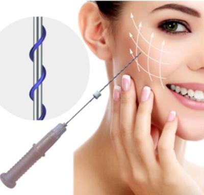 China 100% cotton double screw net face lift absorbable pdo thread lift for face Korea barbed for sale