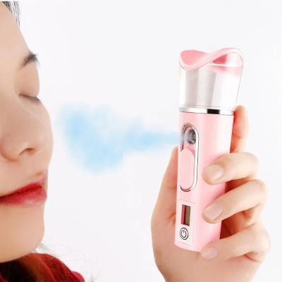 China Mini Cool Mist Portable Nano Face Steamer Facial Mister With Skin Moisture Tester for sale