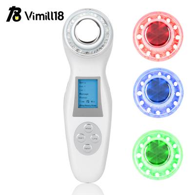 China For commercial & Skin Care Home Electric Facial Lift Massager Rejuvenation Photon Color LED Use 3MHZ LED Beauty Massager Clean Device for sale