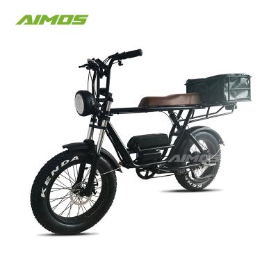 China Aluminum alloy new model two seat 48v 21ah long seat electric bike low price with big cargo for sale for sale