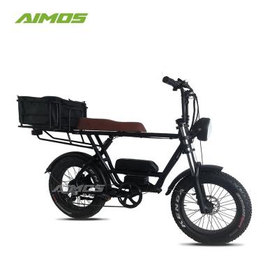 China High Speed ​​Aluminum Alloy Frame Aluminum Alloy Double Seat PAS Electric Bicycle with Rear Basket for Sibling Outside Fun for sale