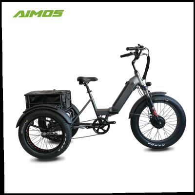 China Fat Tire 20inch 24inch Electric Cargo Tricycle Three Wheels Aluminum Alloy Tricycle for sale