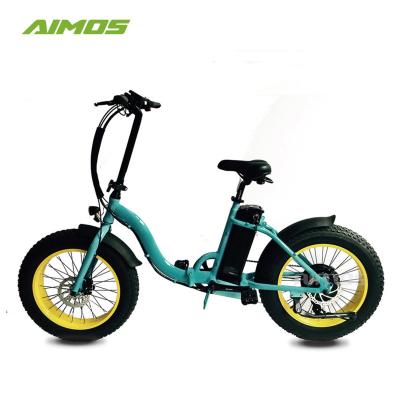 China Aluminum Alloy 48V 500W USA Warehouse Step By Foldable Lightweight Ebike With 20 Inch Fat Tire for sale