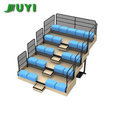 China JY-750 Safe Classic Rail Folding Football Grandstand Chairs Plastic Movable Seat Platform Bleachers Outdoor Retractable Seating for sale