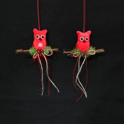 China 2022 Polyester Latest Cute Design Custom 10cm Christmas Pendant Owl Ornaments Decor for sale