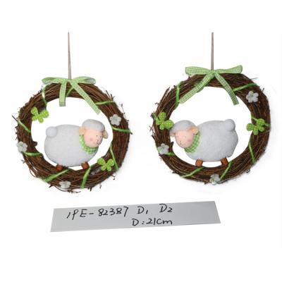 China Eco-friendly Easter Accessories Rattan Sheep Easter Party Decoration Easter Decoration Hanging for sale