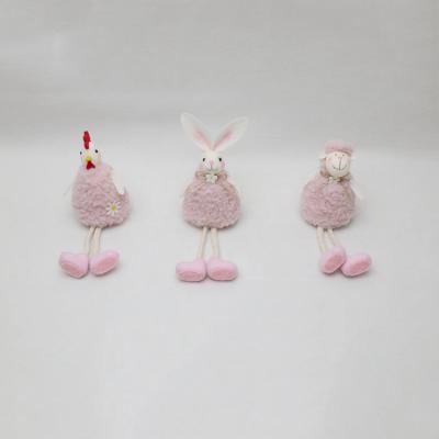 China Eco-Friendly Adorable Pink Yellow Plush Toy Easter Plush Toy Sheep Rabbit Chick for sale