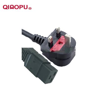 China Home Appliance Heat Resistant D09 / Iec320-C19 UK Power Cord With Male Female Plug for sale