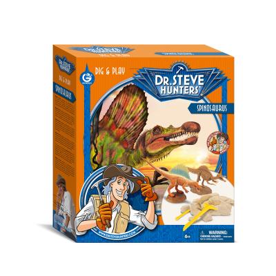 China Museum-Quality Dinosaur Assemble Kit Wholesale Light Brown Jurassic Dino Dig and Spinosaurus Set for sale