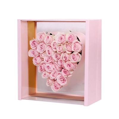 China Handmade High-grade Flower Box Heart Angel Gift Box Acrylic Transparent Open Window Box for sale