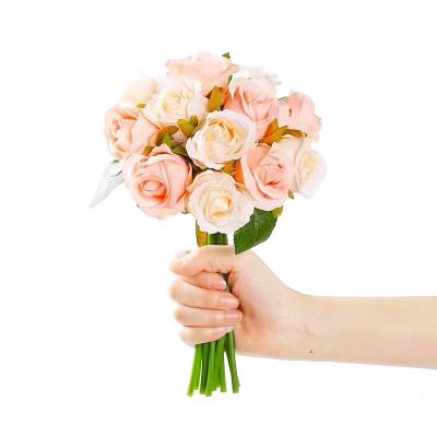 China Artificial Flower Silk Rose Bouquet For Wedding Decoration Flowers for sale