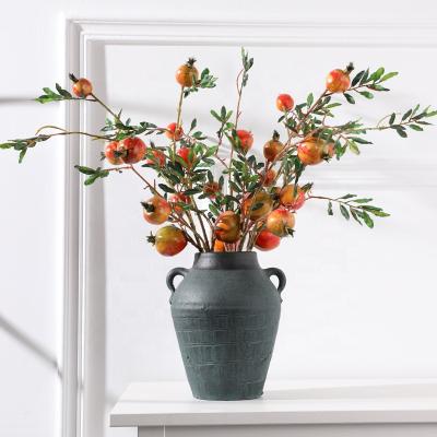 China Hot Artificial Plastic Plants Home Flowers Wedding Decoration Pomegranate High Quality Silk Plastic for sale