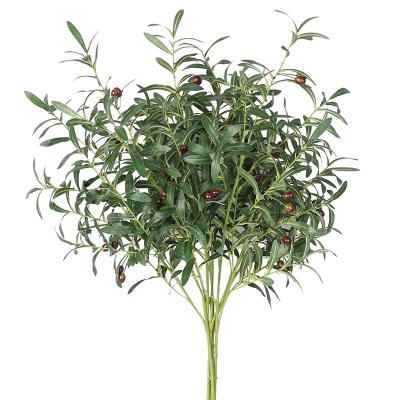 China Wholesale High Quality Artificial Olive Branches Plastic With Fruits For Home Office Decor for sale