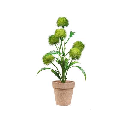 China indoor artificial flower plastic potted dandelion plant decoration hotel restaurant table indoor decoration for sale