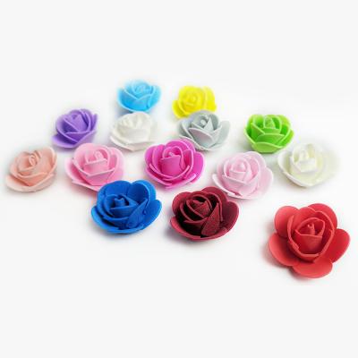 China Wholesale Cheap Artificial Beautiful Red White Simple Soap Colorful Flower 3.5cm PE Rose Preserved Fresh Flowers Make Custom Foam Mascot Head for sale