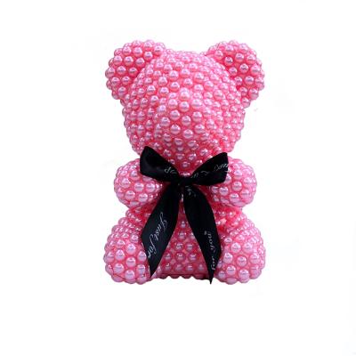 China Wholesale Valentine's Day Craft Artificial Teddy Rose Bear With Pearl For Valentine's Day Gift for sale