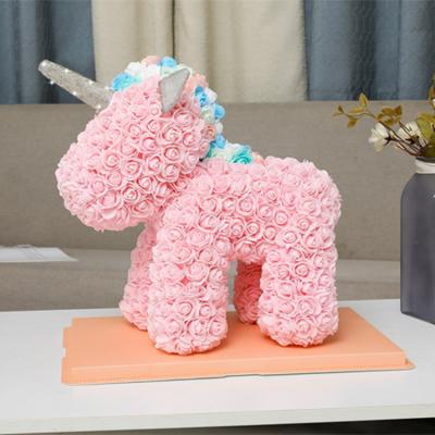 China Birthday Gift Plush PE Foam Flower Rose Unicorn for Girlfriend Valentine Creative Gifts for sale