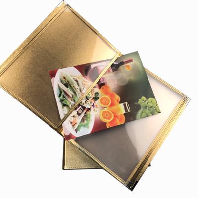 China For Restaurant Menu Covers A4 A4 Size Restaurant Folder Hotel Storage Leather or PU PVC Coating Menu Binder for sale