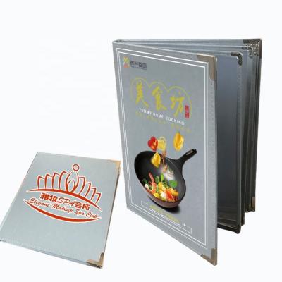 China High Quality Custom Leather Menu Holder Restaurant Cafes Double Fold Board Menu Covers for sale