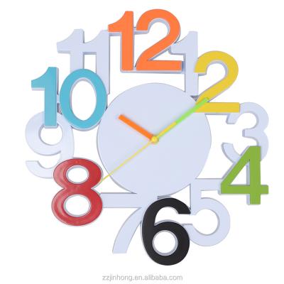 China BRIEF Colorful 3D Numbers DIY Wall Clock For Home Decoration DIY Wall Clock for sale