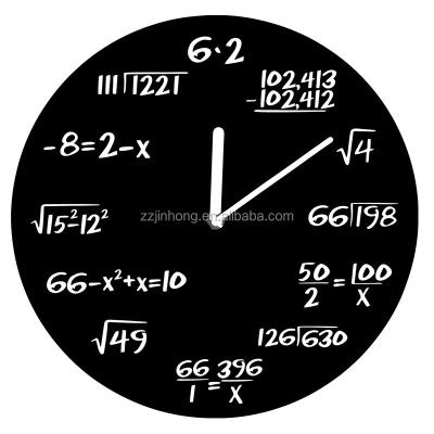 China Europe MDF fashion math wall clock for home decor. MDF wall clock for sale