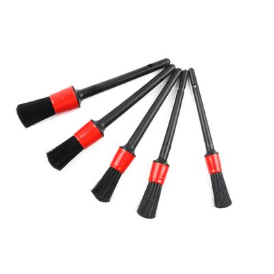 China High Quality Plastic Wood Handle 5pcs Car Wash Whee Microfiber Car Wheel Detailing Cleaning Brush for sale