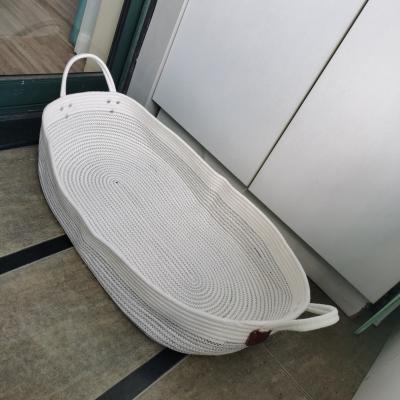 China Customized Viable Natural Creative Size Baby Diaper Changing Basket With Handle For Baby Sleeping for sale