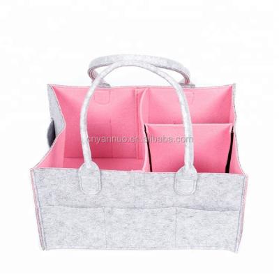 China Wholesale High Quality Portable Felt Trolley Bag For Kids Tote Bag Baby Storage Diaper Diaper Bag for sale