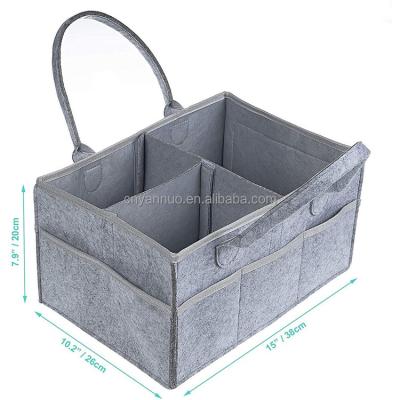 China Hot Foldable Felt Cart Children Toys Tote Diaper Organizer Water Resistant Amazon Storage Bag Baby Diaper Nappy Diaper for sale